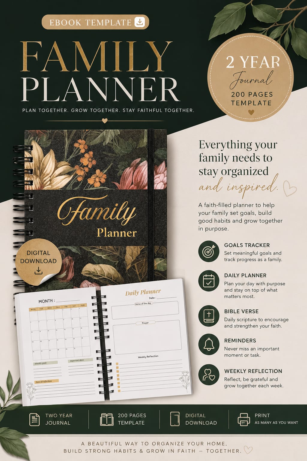 Family Goals Tracker E-book Planner