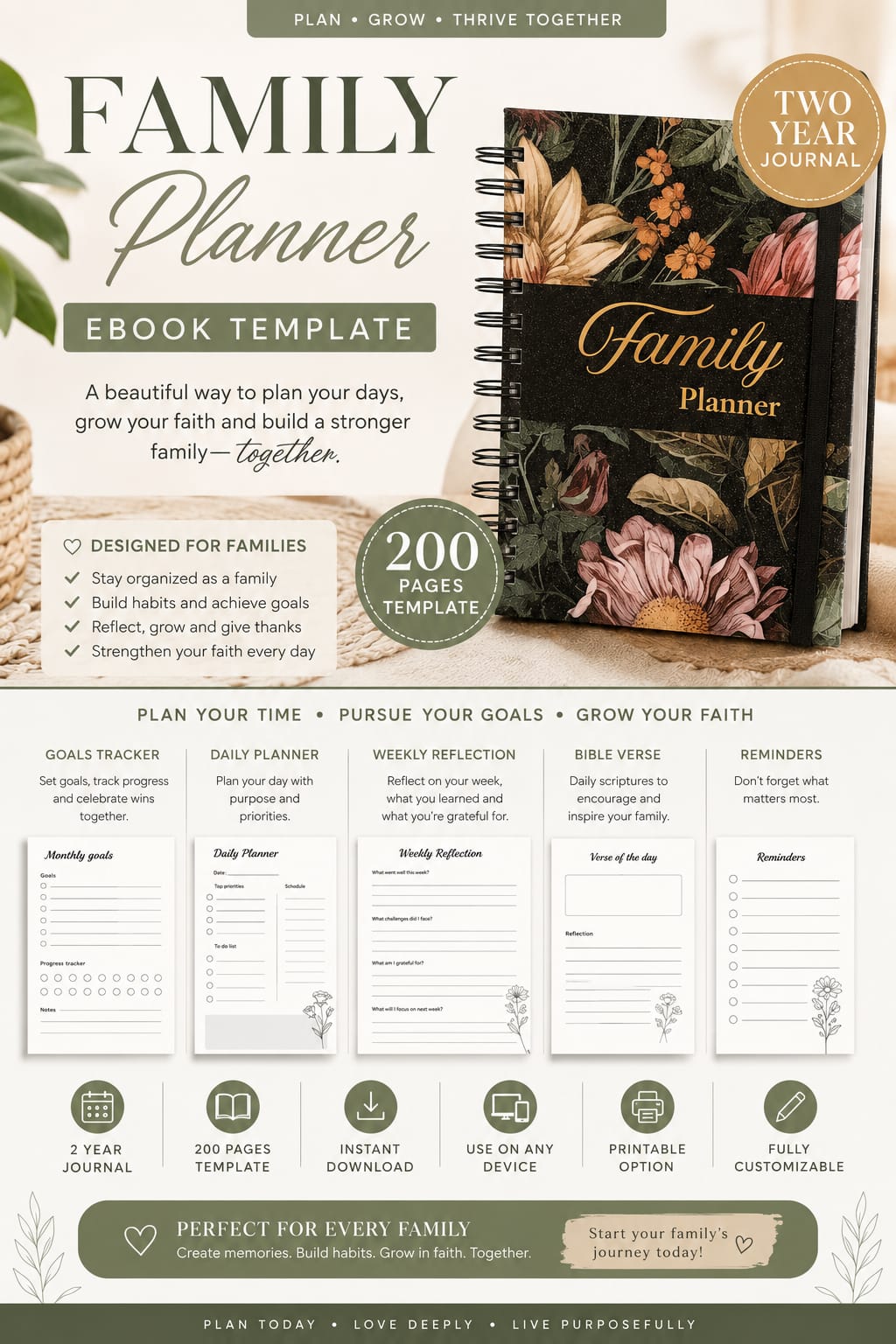 Family Goals Tracker E-book Planner - Image 2